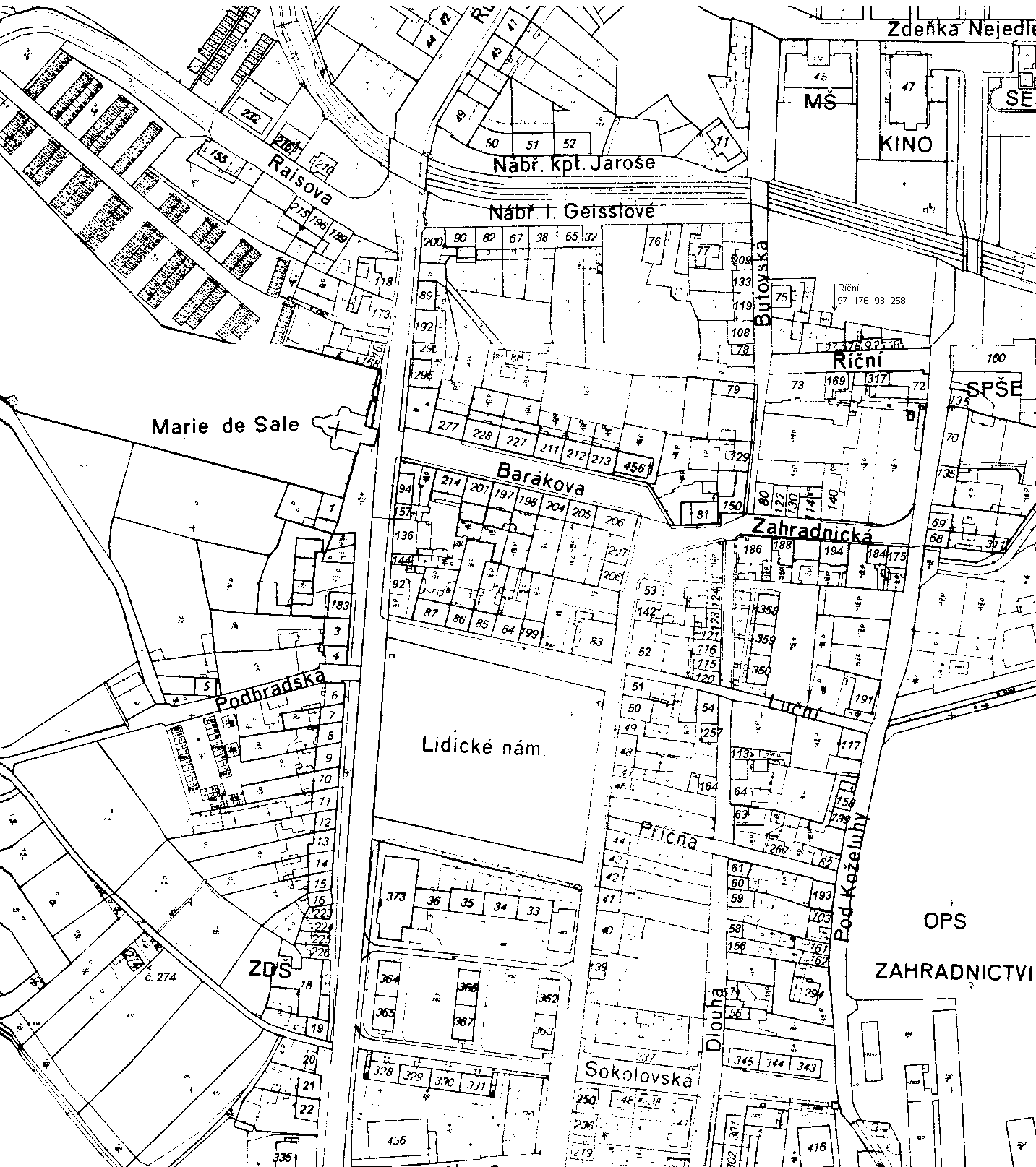 Nov� M�sto, mapa z r. 1989 (130K)