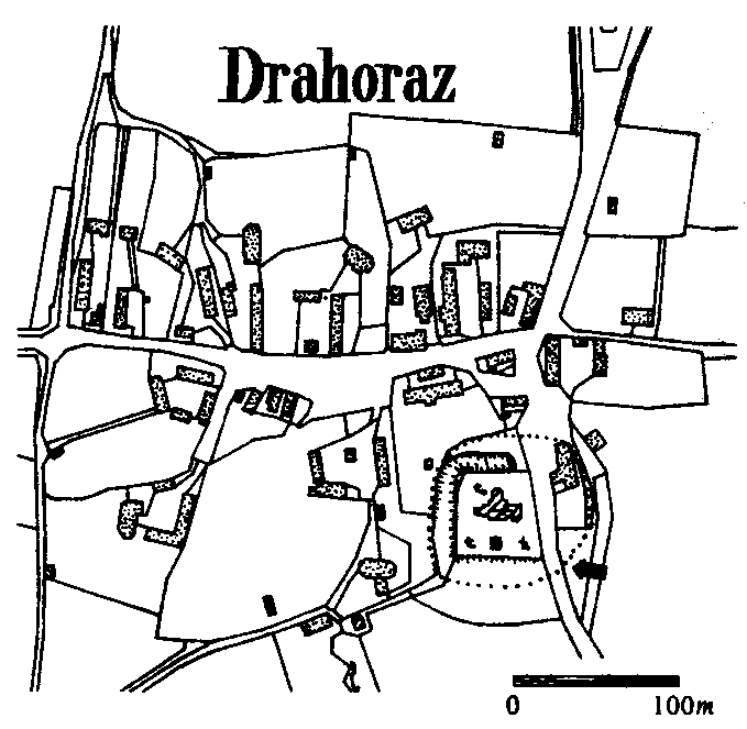 tvrz v Drahorazi – zákres v katastru