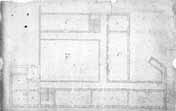 černobílá kopie pieroniho plánu jezuitského semináře v jičíně (kol. 1628) - 1. patro - 103 kB
